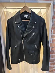 A-1728 美品 ユナイテッドアローズ BEAUTY&YOUTH UNITED ARROWS ライダース ダブルライダース 本革 羊革 レザージャケット ブラック サイズL ダブルジップ