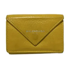 BALENCIAGA(バレンシアガ) 3つ折り財布 ペーパーミニウォレット 391446 イエロー レザー