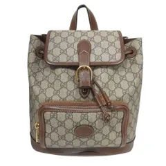 グッチ GUCCI GGスプリーム バックパック インターロッキングG 674147 リュックサック PVC レザー ベージュ 茶 ブラウン ☆AA★