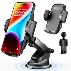 スマホホルダー 車 スマホスタンド【業界改良安定性アップ】車載スマホホルダー 携帯ホルダー 車用スマホホルダー 超強力吸盤 エアコン 吹き出し口 送風口兼用 360度回転 伸縮アーム 全方位自由調整 片手操作 取付け簡単 車用品iPhone/Android 0