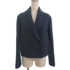 フェンディ FENDI ダブルブレスト ジャケット Pコート ウール ネイビー系 36