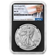 米国 2021年 イーグル1＄銀貨 トランプ絵柄 NGC MS70 ,EPER - メルカリ