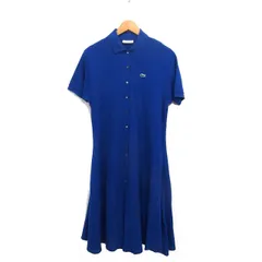 ラコステ LACOSTE 国内正規品 ポロシャツ ワンピース 半袖 ロング コットン 綿 36 ブルー 青 /FT31