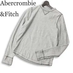 Abercrombie&Fitch アバクロンビー＆フィッチ 通年 トナカイ刺繍★ 長袖 カットソー ロンTシャツ Sz.L メンズ 灰 グレー