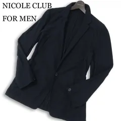 NICOLE CLUB FOR MEN ニコルクラブ フォーメン 通年★  織り柄 1B テーラード ジャケット Sz.48 メンズ 紺 ネイビー