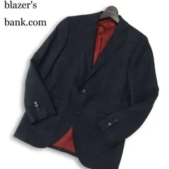 blazer's bank.com スーツカンパニー 通年 総裏 英国 MOON生地★ チェック テーラード ジャケット Sz.165-6D メンズ 紺