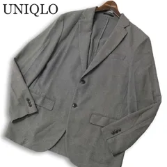 UNIQLO ユニクロ 通年 感動ジャケット★ SLIM FIT テーラード ジャケット Sz.XL メンズ 灰 グレー 大きいサイズ