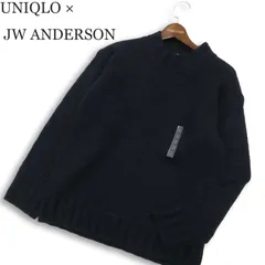 新品 未使用★ UNIQLO × JW ANDERSON ユニクロ JWアンダーソン ローゲージ クルーネック ニット セーター Sz.M メンズ 紺