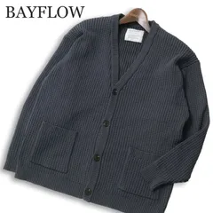 BAYFLOW ベイフロー 通年★ オーバーサイズ ニット カーディガン 羽織り Sz.3 メンズ 灰 グレー