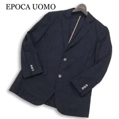 EPOCA UOMO エポカ ウォモ 通年 カモフラ ジャガード柄★ アンコン テーラード ジャケット Sz.48　メンズ ネイビー