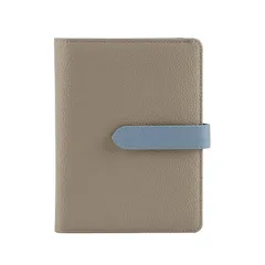 [リズデイズ] お薬手帳ケース 通帳ケース 家計管理ポーチ マルチケース 母子手帳 パスポート スキミング防止 (グレーベージュ/ブルー) 0