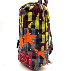 【良品】Vivienne Westwood ヴィヴィアンウエストウッド 総柄 キャンバス ショルダーバッグ メッセンジャーバッグ チェック 星柄 マルチカラー ユニセックス 男女兼用