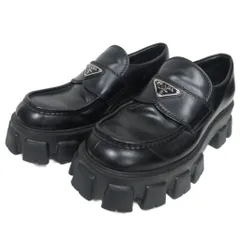 プラダ PRADA 25SS モノリス ブラッシュドレザー ローファー 三角