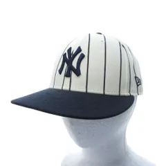 ニューエラ NEW ERA 59FIFTY ニューヨークヤンキース ストライプ キャップ 帽子 白 ホワイト 紺 ネイビー 7 1/8 56.8cm