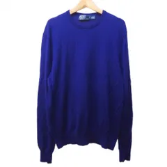 ポロ バイ ラルフローレン Polo by Ralph Lauren セーター ニット メリノウール 薄手 ポニーなし クルーネック 長袖 L 紫 パープル 系 IBO84 1123