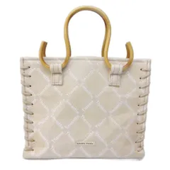 サマンサタバサ Samantha Thavasa トートバッグ ハンドバッグ ロゴ柄 ラメ グリッター チェック調 ベージュ 系 1209