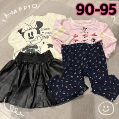 ディズニー ミニー トミカ トレーナー ロンT レギパン レザースカート 90