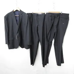 スーツ セットアップ 3点セット ジャケット テーラード シングル スラックス 2枚 ストライプ 背抜き 吸水速乾 大きいサイズ グレー 131KE7