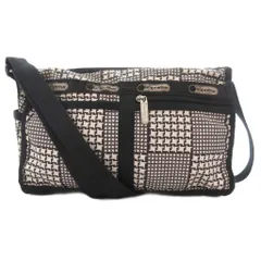 レスポートサック LesportSAC ショルダーバッグ クロスボディ ロゴ 総柄 ポーチ付 白 ホワイト 黒 ブラック /JS