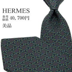 送料無料 エルメス ネクタイ レギュラータイ プリントタイ メンズ レディース シルク グレーブルー 青 緑 グリーン ビジネス カジュアル 総柄 Y2K 00s 鎖 チェーン ハイブランド 珍しい おしゃれ フランス製 綺麗 P795