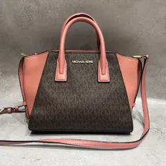 MICHAEL KORS マイケルコース MK シグネチャー 2WAY ハンドバッグ ショルダーバッグ ピンク 金具 ロゴ 総柄 レディース 斜め掛け