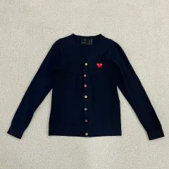 実寸確認 ヴィンテージ ハートロゴ ネイビー カーディガン 0126M