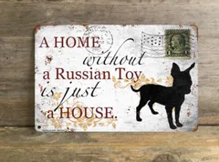 【russian toy/ロシアン・トイ】 メタルプレート メッセージ 犬 雑貨 グッズ アート ポスター おしゃれ インテリア 壁飾り アンティーク風 394