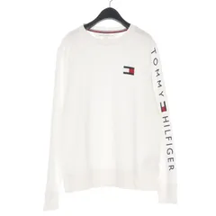 トミーヒルフィガー TOMMY HILFIGER 袖プリント クルーネックスウェット トレーナー 長袖 XL 白 ホワイト THG-74338