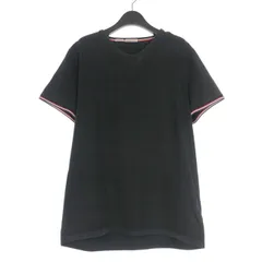 モンクレール MONCLER Slim Fit Vネック ショートスリーブTシャツ カットソー 半袖 XXL ブラック 黒 E10918100800 87296 国内正規