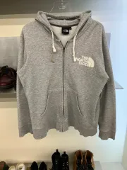 ザノースフェイス グレー フードジップアップ