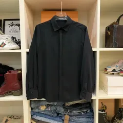 YVES SAINT LAURENT イヴ・サンローラン ブラック シルク シャツ 38