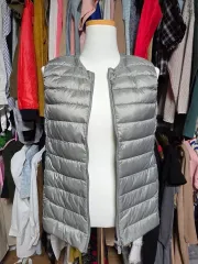 軽量ダウンベスト グレー レディース