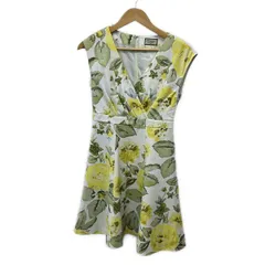 Diagram GRACE CONTINENTAL(ダイアグラム) ワンピース サイズ34 S レディース美品  - アイボリー×イエロー×マルチ ノースリーブ/花柄