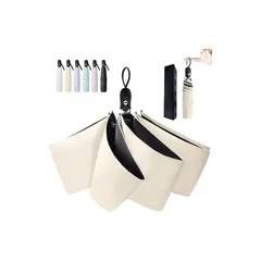 AYO 日傘 超軽量 UVカット率 100% 完全遮光 遮熱 ワンタッチ自動開閉 折りたたみ傘 コンパクト 折り畳み日傘 紫外線遮断 耐風撥水 晴雨兼用 携帯便利 メンズ レディース 男女兼用 暑さ対策 母の日 父の日 ギフト アイボリー 1