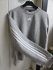 アディダス 3本線 スウェット グレー