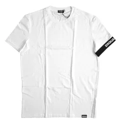 2024◆ DSQUARED2 ◆ディースクエアード2◆袖ロゴ クルーネック 半袖Tシャツ◆ホワイト 白◆XLサイズ◆ストレッチ クルーネック アンダーウエア 【新品・未使用・正規品】