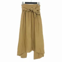 アピースアパート Apiece Apart スカート ロング リネン混 ウエストリボン 4 ブラウンベージュ