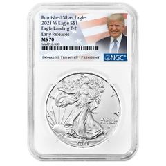 米国 2021年 イーグル1＄銀貨 トランプ絵柄 NGC MS70 ,EPER - メルカリ
