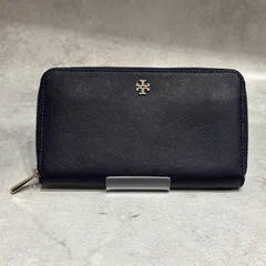 TORY BURCH トリーバーチ ラウンドファスナー 長財布 ラウンドジップ ウォレット ロングウォレット ネイビー 紺 ゴールド金具 ロゴ レディース 人気