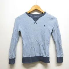 ポロ ラルフローレン POLO RALPH LAUREN 子供服 長袖 メッシュニット Tシャツ カットソー 6/120 ブルー 正規品