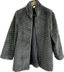  【美品】ミンクファージャケット　毛皮　グレー　レディース　9号サイズ【Z1756】