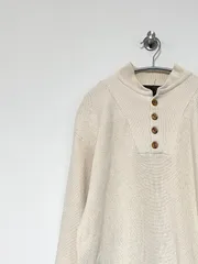 【Eddie Bauer】80-90s ヘンリーネックコットンニット L エディーバウアー セーター ヴィンテージ 古着