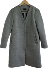  【美品】MERIONメリオン　ロングコート　アウター　グレー　レディース　13サイズ【Z1756】