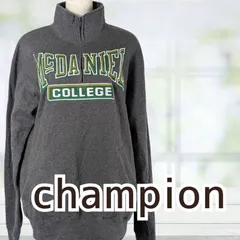 USED Champion カレッジプリントエコフリーススウェット ダークグレー Ｍサイズ レディース チャンピオン