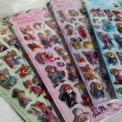 4枚セット　人気キャラクターぷくぷくシール　ぷっくりシール