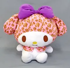 【中古】ぬいぐるみ メロディ(パープルリボン) 3L パステルレオパードぬいぐるみ 「マイメロディ」