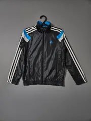 アディダス キッズ ブラック 3本線 トレーナー ウィンドブレーカー 145