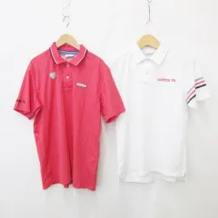 アディダス adidas ポロシャツ ゴルフ スポーツウェア 2枚セット 半袖 白 ピンク ホワイト L/G