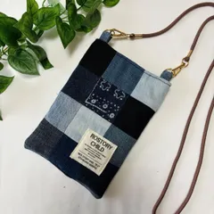カジュアル　バッグ　ショルダー　ポーチ　デニム　リメイク　スマホショルダー　斜掛