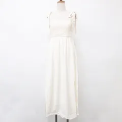 ワンアフター アナザー ナイスクラップ one after another NICE CLAUP ワンピース キャミワンピ ロング丈 リボン ギャザー 白 ホワイト F